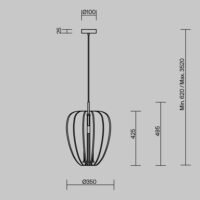 Pendul Maytoni Cambio E27 60W Gri închis D35