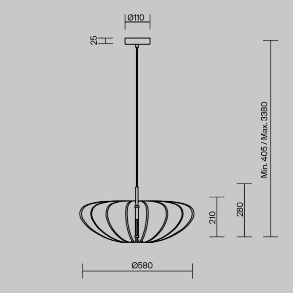 Pendul Maytoni Cambio E27 60W Gri închis D58