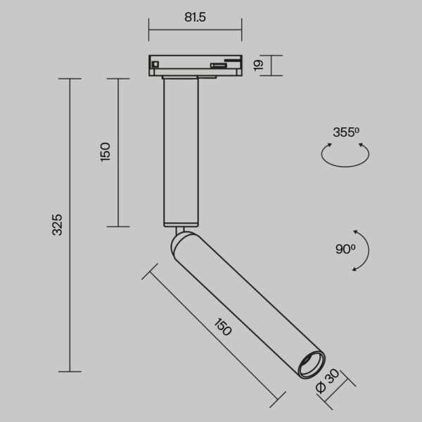 Spot Led direcționabil pentru sistem pe șină Maytoni Unity Focus Dual 1x6W Alb
