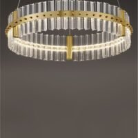 Lustră LED aurie dimabilă Nova Luce Kezo 45W 3500K IP20 D60