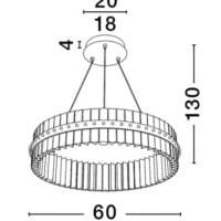Lustră LED aurie dimabilă Nova Luce Kezo 45W 3500K IP20 D60