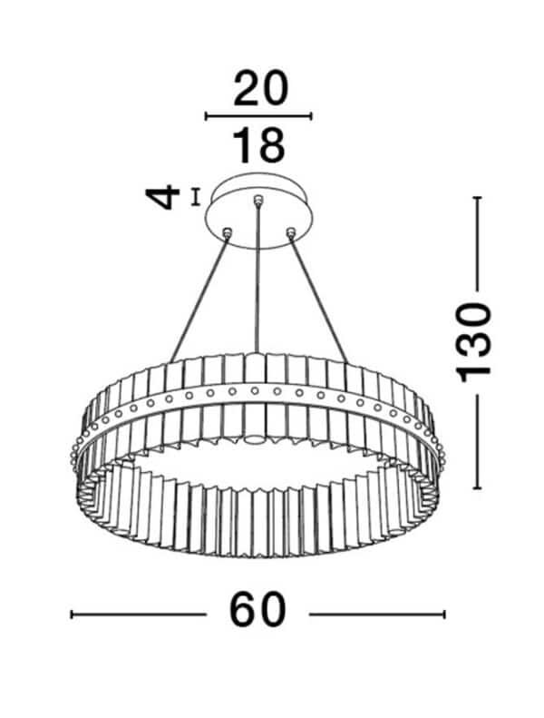 Lustră LED aurie dimabilă Nova Luce Kezo 45W 3500K IP20 D60