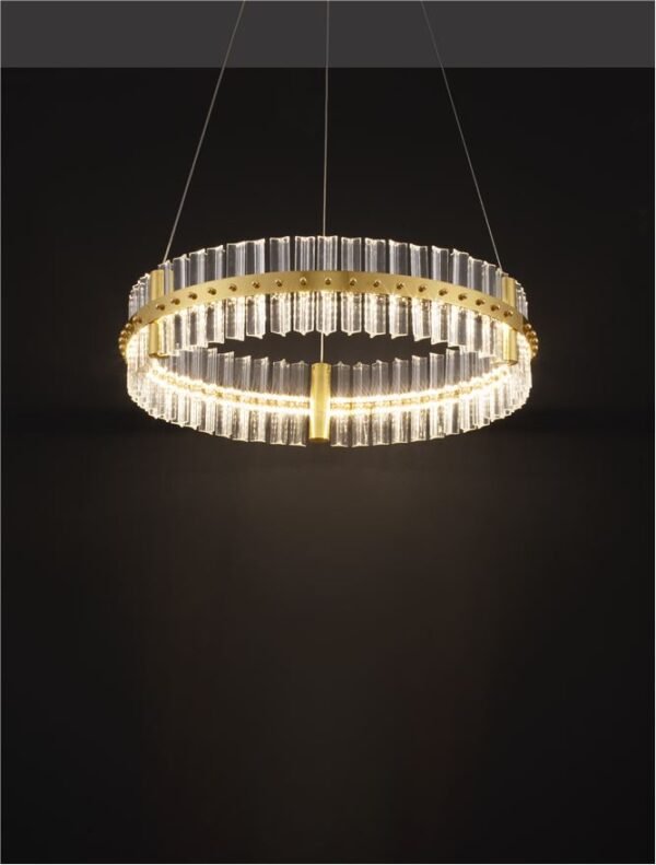 Lustră LED aurie dimabilă Nova Luce Kezo 45W 3500K IP20 D60