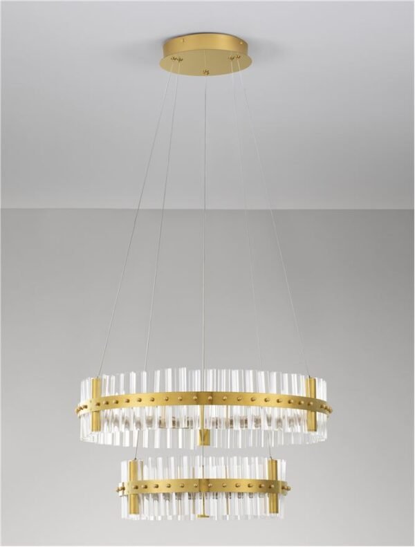 Lustră LED aurie dimabilă Nova Luce Kezo 67W 3500K IP20 D60