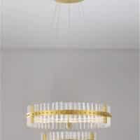 Lustră LED aurie dimabilă Nova Luce Kezo 67W 3500K IP20 D60