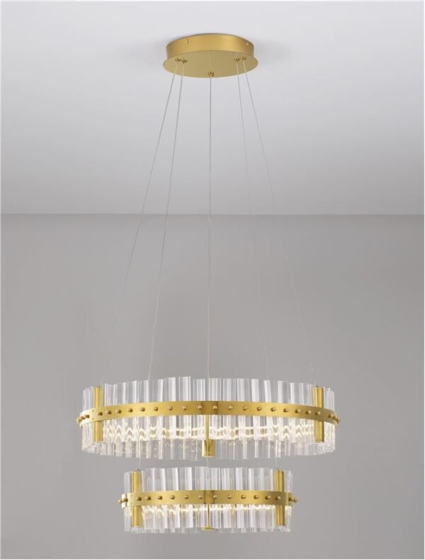 Lustră LED aurie dimabilă Nova Luce Kezo 67W 3500K IP20 D60