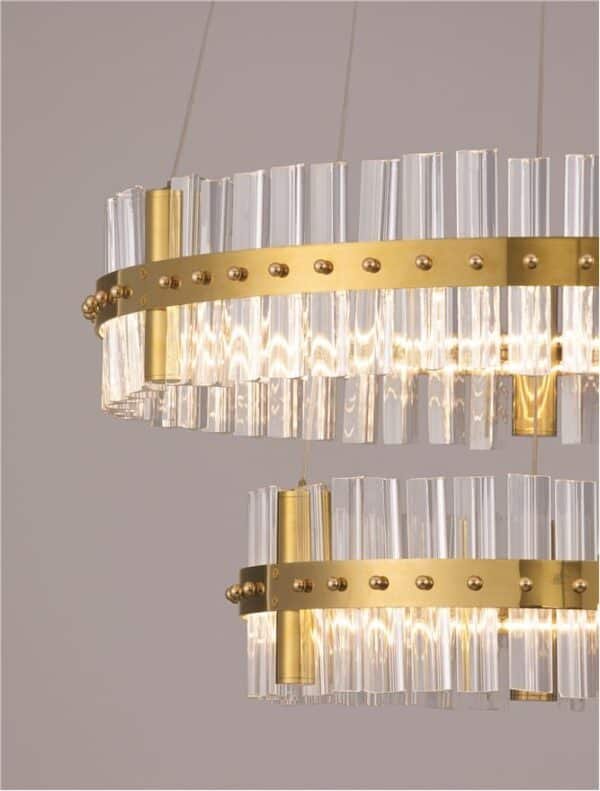 Lustră LED aurie dimabilă Nova Luce Kezo 67W 3500K IP20 D60