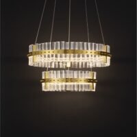 Lustră LED aurie dimabilă Nova Luce Kezo 67W 3500K IP20 D60