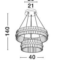 Lustră LED aurie dimabilă Nova Luce Kezo 67W 3500K IP20 D60