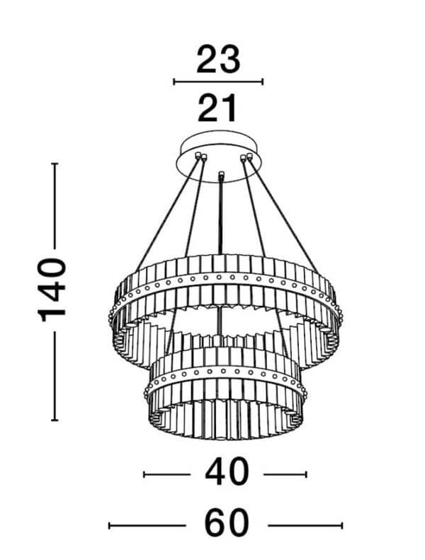 Lustră LED aurie dimabilă Nova Luce Kezo 67W 3500K IP20 D60