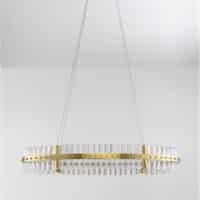 Lustră LED ovală aurie dimabilă Nova Luce Kezo 45W 3500K IP20 D90