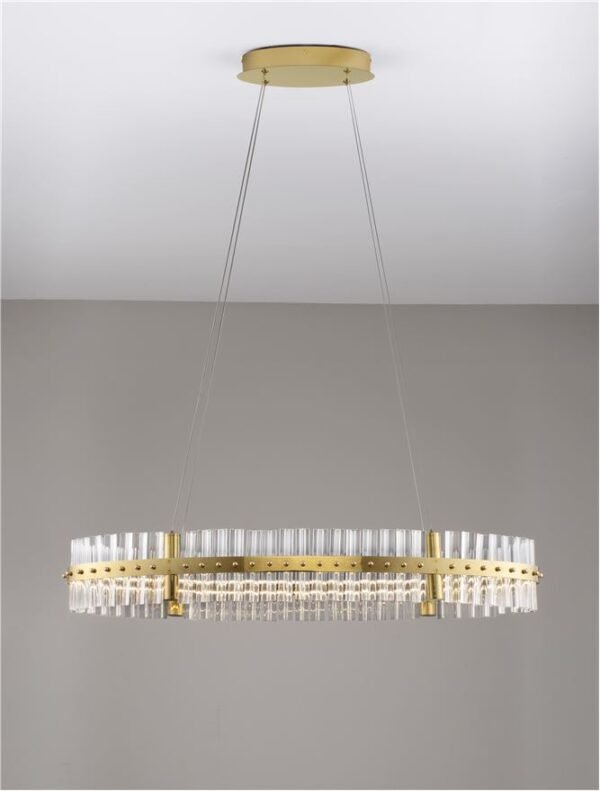 Lustră LED ovală aurie dimabilă Nova Luce Kezo 45W 3500K IP20 D90