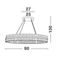 Lustră LED ovală aurie dimabilă Nova Luce Kezo 45W 3500K IP20 D90