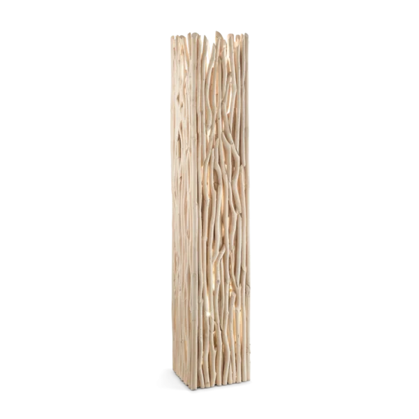 Lampă de podea rustică din lemn Ideal Lux Driftwood E27 2x60W