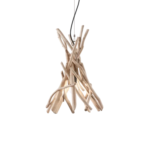 Pendul rustic din lemn Ideal Lux Driftwood E27 1x60W