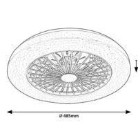 Plafonieră LED cu ventilator și telecomandă Rabalux Dalfon2 48W 3000K-6500K 3500Lm 14 Plafonieră RGB LED cu ventilator și telecomandă Rabalux Dalfon2 48W 3000K-6500K 3500Lm