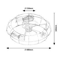 Plafonieră cu ventilator Rabalux Cadmus E27 3x25W IP20