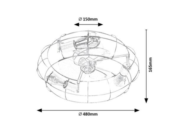 Plafonieră cu ventilator Rabalux Cadmus E27 3x25W IP20