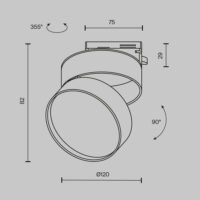Spot LED Cerc pentru șină Maytoni Unity Onda 3000k 18W Alb