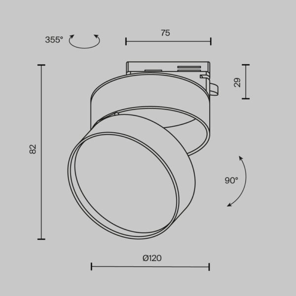 Spot LED Cerc pentru șină Maytoni Unity Onda 3000k 18W Alb