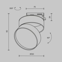 Spot LED Cerc pentru șină Maytoni Unity Onda 3000k 18W Negru