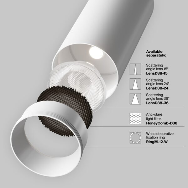 Spot dimabil pentru șină Maytoni Unity Focus Led 3000K 12W 50° Alb