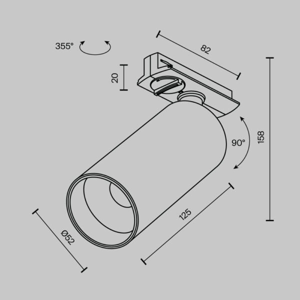 Spot pentru șină Maytoni Unity Focus LED 3000K 12W 50° Auriu