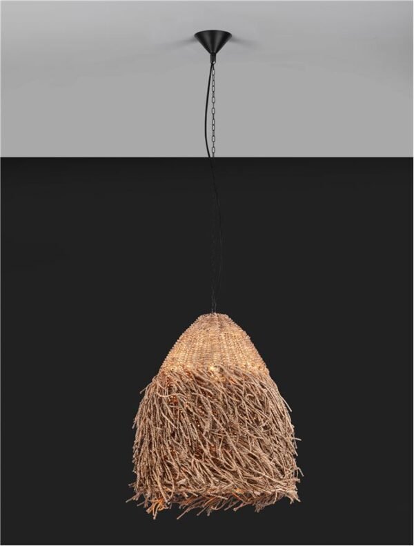 Lustră Boho Chic Nova Luce HAY E27 1x12W IP20 produsă din iarba de mare naturală