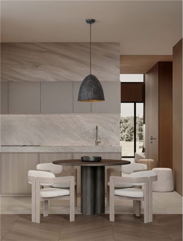 Lustră din hârtie neagră și matasă naturală de dud Nova Luce SOLIS E27 1x12 W D36 Lustră din hârtie neagră și matasă naturală de dud Nova Luce SOLIS E27 1x12 W D36