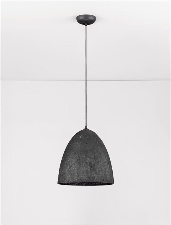 Lustră din hârtie neagră și matasă naturală de dud Nova Luce SOLIS E27 1x12 W D36 Lustră din hârtie neagră și matasă naturală de dud Nova Luce SOLIS E27 1x12 W D36