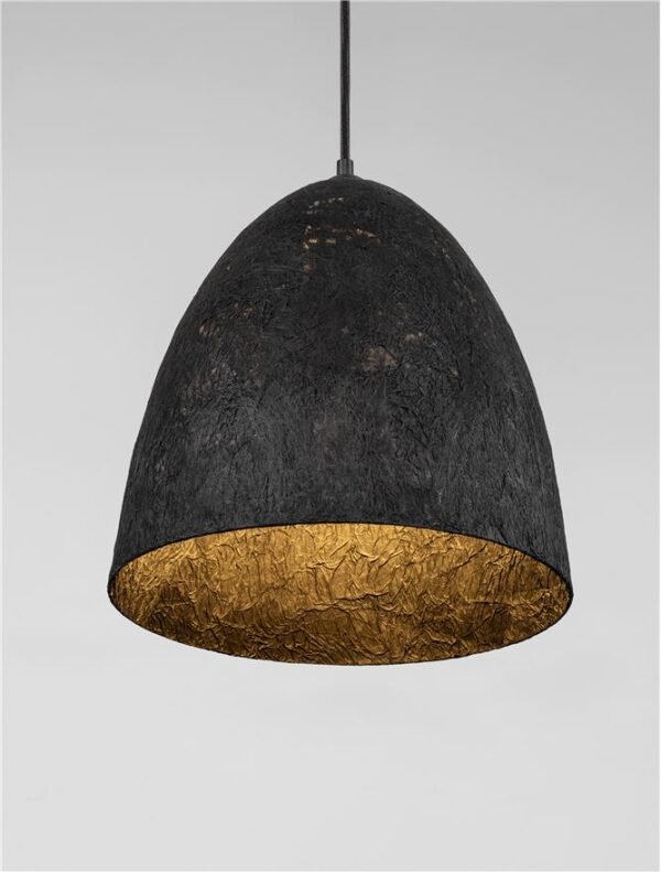 Lustră din hârtie neagră și matasă naturală de dud Nova Luce SOLIS E27 1x12 W D36 Lustră din hârtie neagră și matasă naturală de dud Nova Luce SOLIS E27 1x12 W D36
