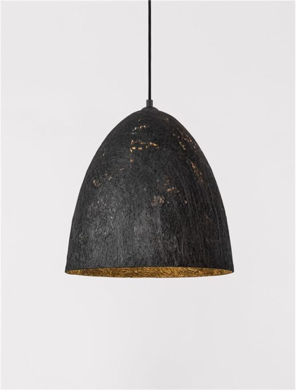 Lustră din hârtie neagră și matasă naturală de dud Nova Luce SOLIS E27 1x12 W D36 Lustră din hârtie neagră și matasă naturală de dud Nova Luce SOLIS E27 1x12 W D36