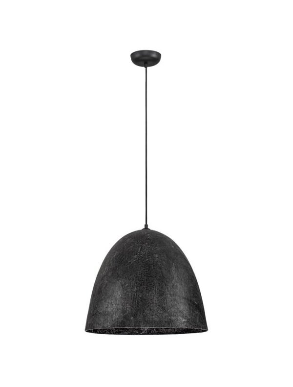 Pendul din hârtie neagră și mătase naturală de dud Nova Luce SOLIS E27 1x12W D50