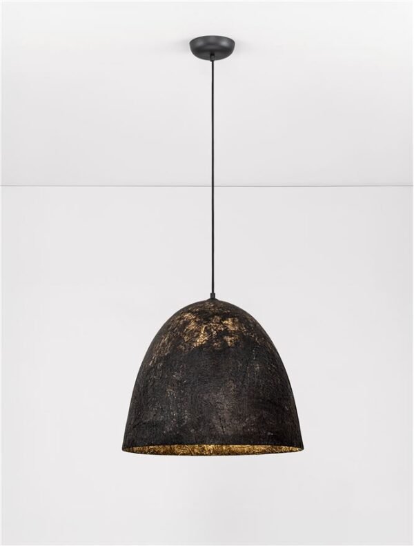 Pendul din hârtie neagră și mătase naturală de dud Nova Luce SOLIS E27 1x12W D50