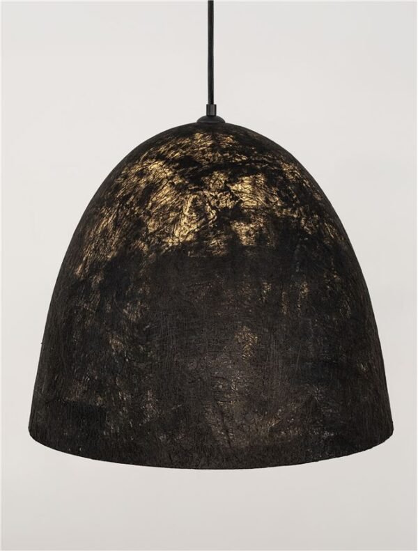 Pendul din hârtie neagră și mătase naturală de dud Nova Luce SOLIS E27 1x12W D50