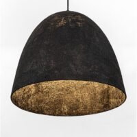 Pendul din hârtie neagră și mătase naturală de dud Nova Luce SOLIS E27 1x12W D50