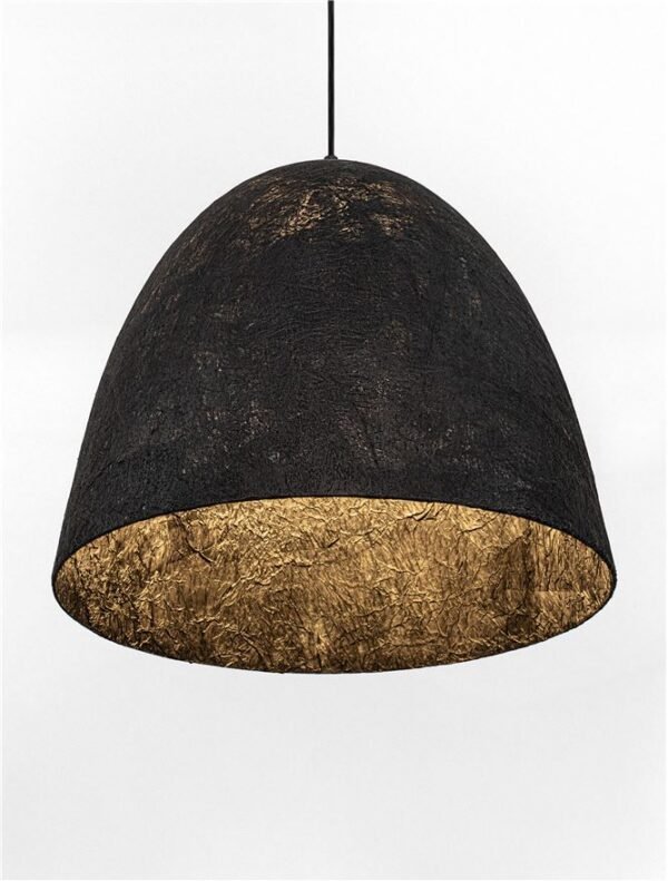 Pendul din hârtie neagră și mătase naturală de dud Nova Luce SOLIS E27 1x12W D50