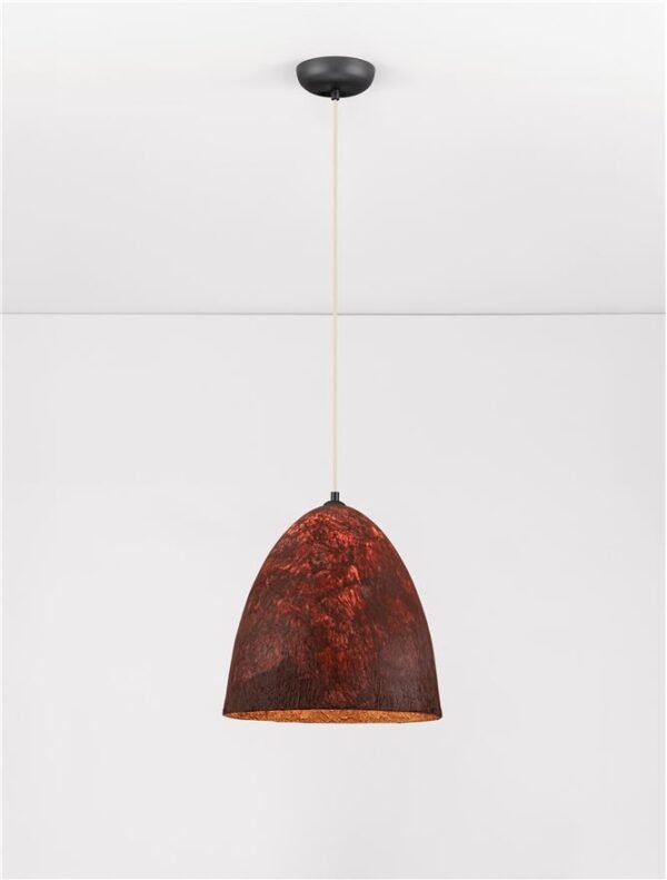 Lustră din hârtie roșie și matasă naturală de dud Nova Luce SOLIS E27 1x12 W D36 Lustră din hârtie roșie și matasă naturală de dud Nova Luce SOLIS E27 1x12 W D36