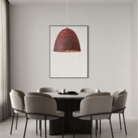 Pendul din hârtie roșie și mătase naturală de dud Nova Luce SOLIS E27 1x12W D50 Pendul din hârtie roșie și mătase naturală de dud Nova Luce SOLIS E27 1x12W D50