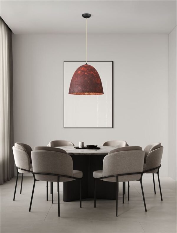 Pendul din hârtie roșie și mătase naturală de dud Nova Luce SOLIS E27 1x12W D50 Pendul din hârtie roșie și mătase naturală de dud Nova Luce SOLIS E27 1x12W D50