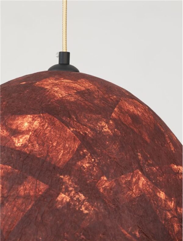 Pendul din hârtie roșie și mătase naturală de dud Nova Luce SOLIS E27 1x12W D50 Pendul din hârtie roșie și mătase naturală de dud Nova Luce SOLIS E27 1x12W D50