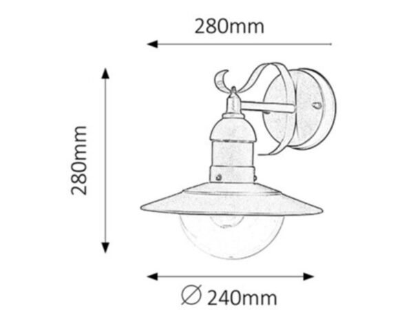 Aplică pentru exterior Rabalux Oslo E27 1x60W IP44 Crom Satin 7 Aplică pentru exterior Rabalux Oslo E27 1x60W IP44 Crom Satin