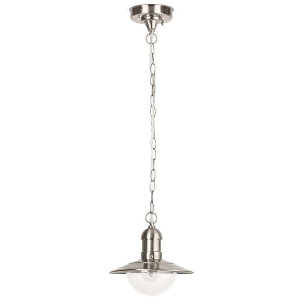 Pendul pentru exterior Rabalux Oslo E27 1x60W IP44 Crom Satinat