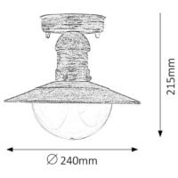 Plafonieră pentru exterior Rabalux Oslo E27 1x60W IP44 Alb Antic 5 Plafonieră pentru exterior Rabalux Oslo E27 1x60W IP44 Alb Antic