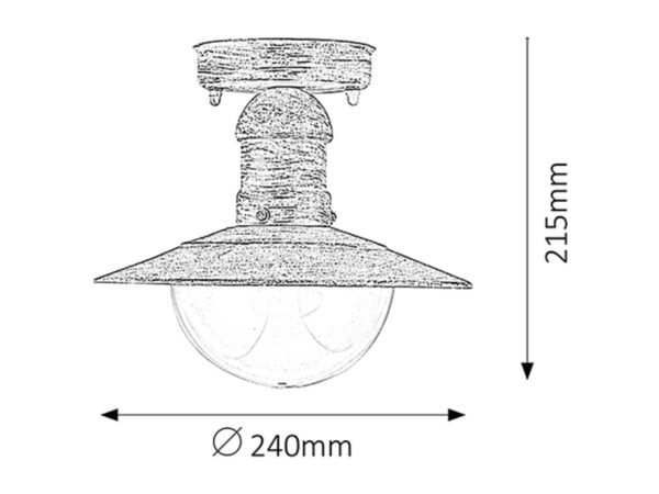 Plafonieră pentru exterior Rabalux Oslo E27 1x60W IP44 Alb Antic 5 Plafonieră pentru exterior Rabalux Oslo E27 1x60W IP44 Alb Antic