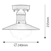 Plafonieră pentru exterior Rabalux Oslo E27 1x60W IP44 Negru 6 Plafonieră pentru exterior Rabalux Oslo E27 1x60W IP44 Negru