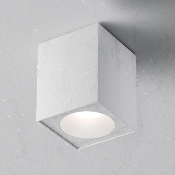 Spot cu design prismatic aplicat rezistent la umezeală și praf Maytoni Zoom GU10 1x10W IP65 alb