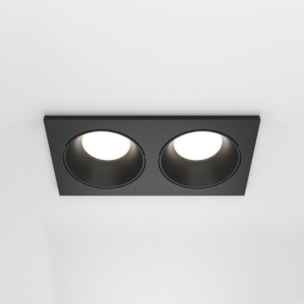 Spot încastrat dublu Maytoni Zoom GU10 2x10W IP65 negru 1 Spot încastrat dublu Maytoni Zoom GU10 2x10W IP65 negru
