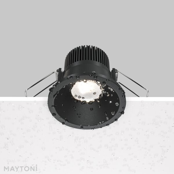 Spot încastrat pentru baie cu IP65 Maytoni Zoom GU10 4000K 1x6W 60° negru