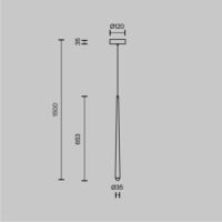 pendul Pendul LED negru elegant Maytoni Cascade 3000K-4000K 6W